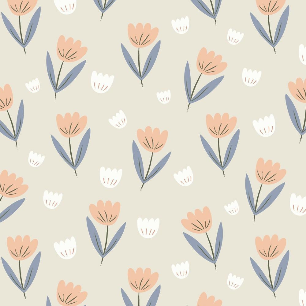 Fleur Behang Peach