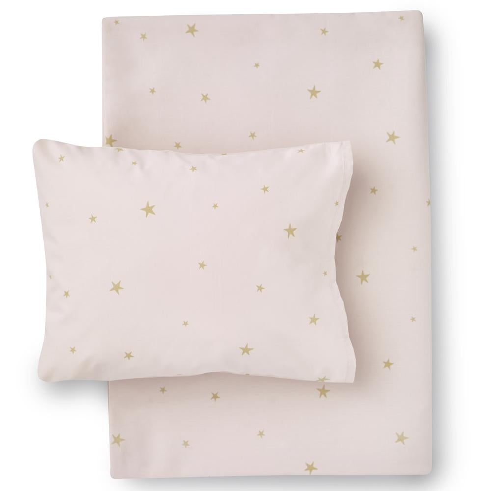 Starry Sky Organic Cotton Bed Linen Pale Rose/ Gold