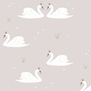 Swans Wallpaper Pale Rose