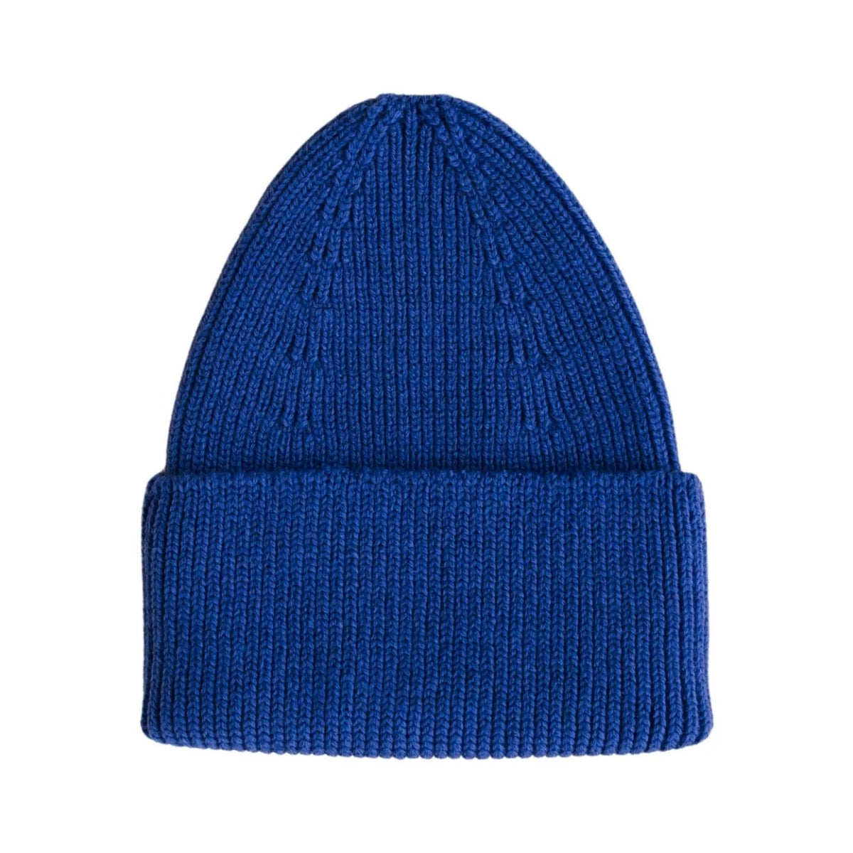 HVID beanie Fonzie ADULT in cobalt blue — productfoto op witte achtergrond, gemaakt van Belgische merinowol bij Lidor