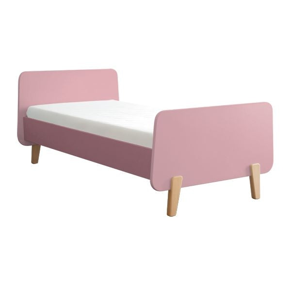 Lit Mm Pieds Bois Vieux Rose