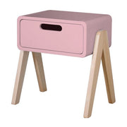 Nachtkastje Chevet Petit Robot Pieds Bois Naturel Vieux Rose