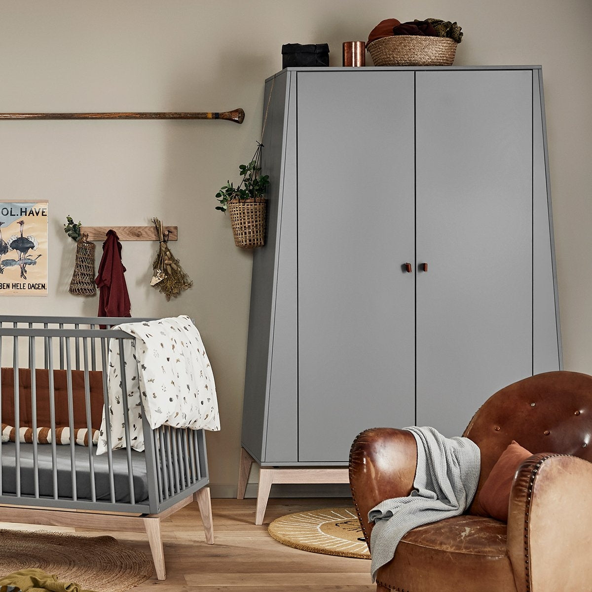 Leander Luna Wardrobe Large Grey/oak