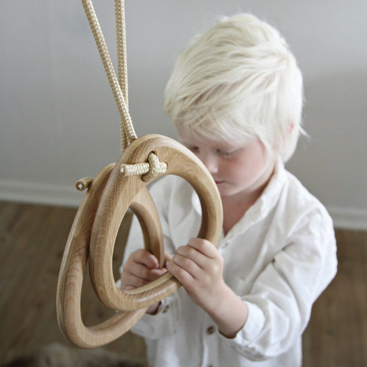 Lillagunga Rings - Oak - Beige Rope
