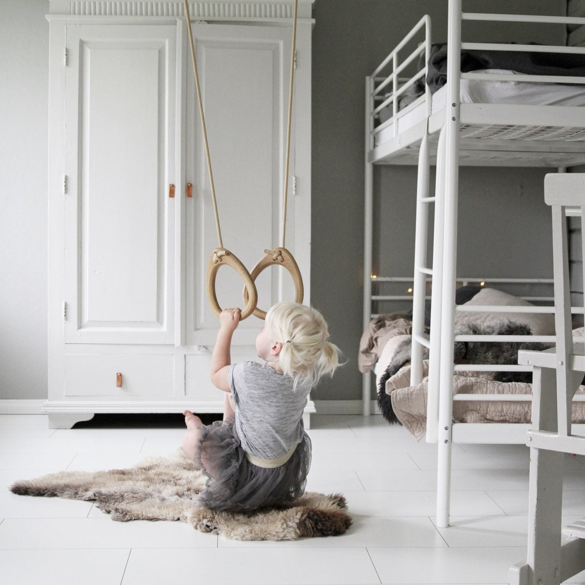 Lillagunga Rings - Oak - Beige Rope