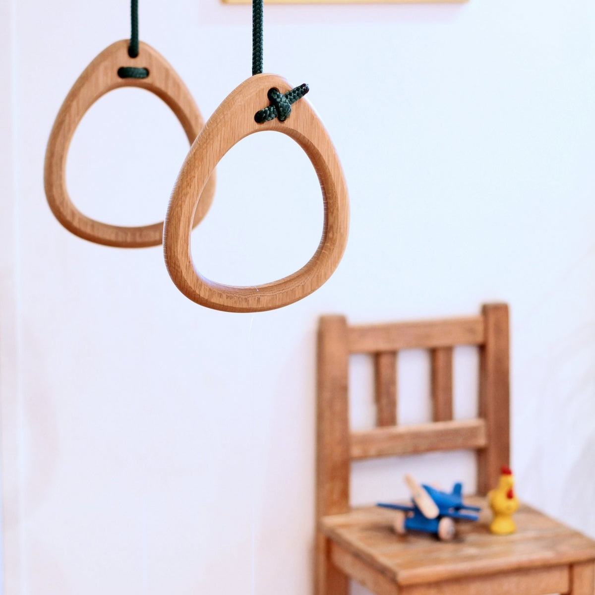 Lillagunga Rings - Oak - Green Rope