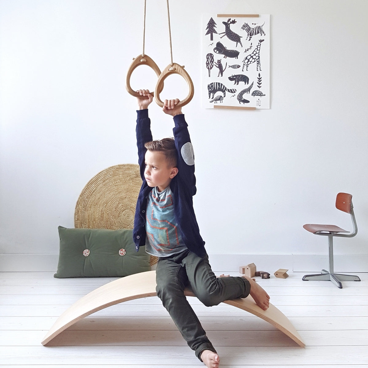 Lillagunga Rings - Walnut - Beige Rope