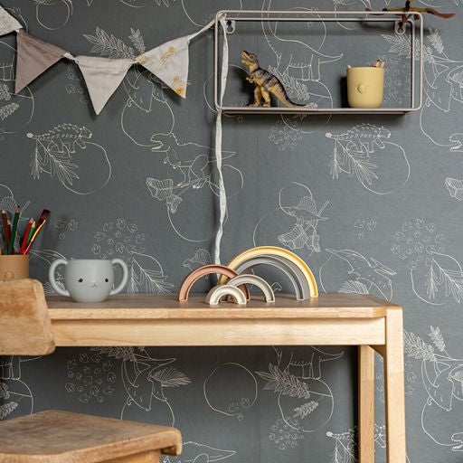Behang Dino Planet-groen