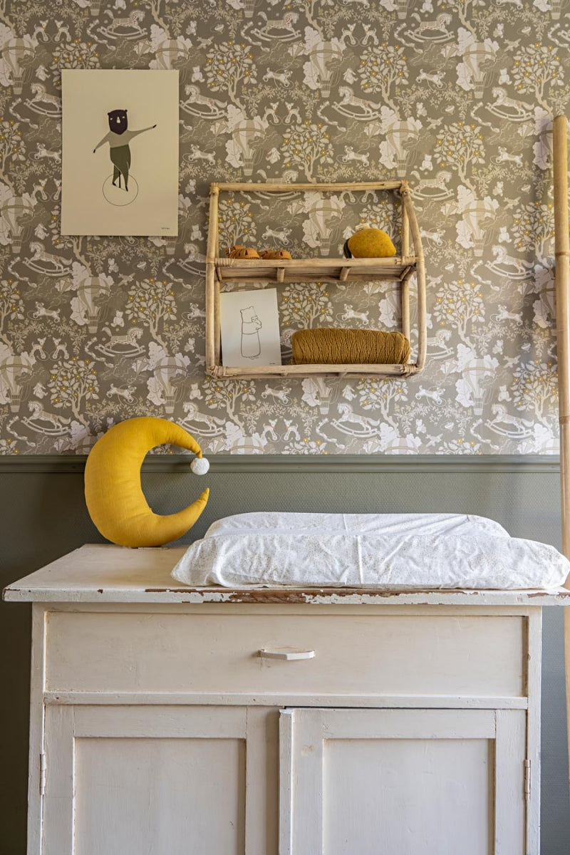 Behang Dreamy Toys-bruin