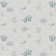 Behang Fishy Waves-blauw