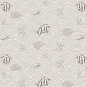 Behang Fishy Waves-grijs