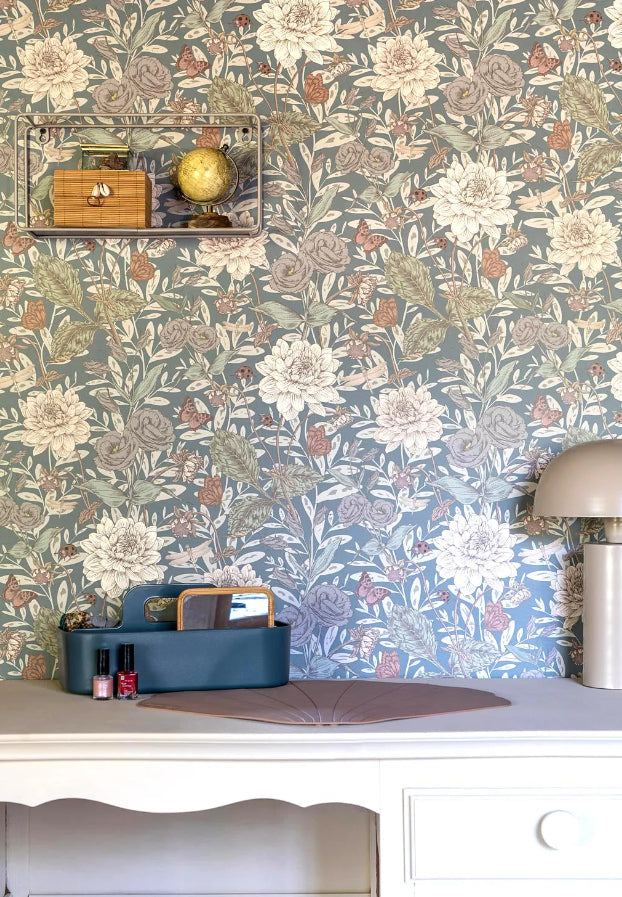 Behang Floral Spring Blue