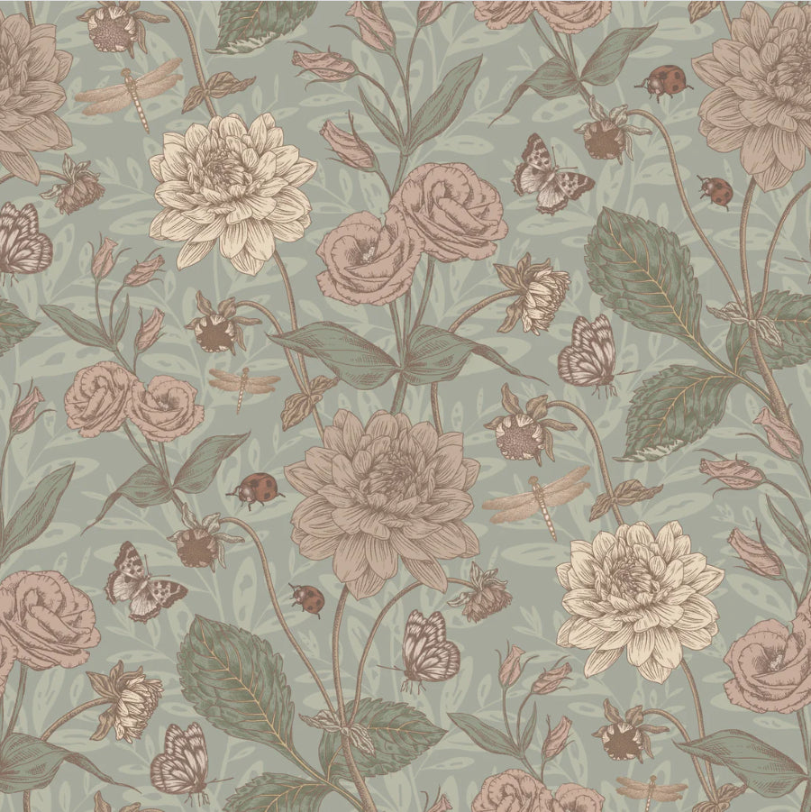 Behang Floral Spring Green