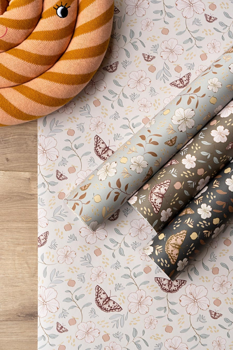 Behang Little Flower Garden-beige/roze