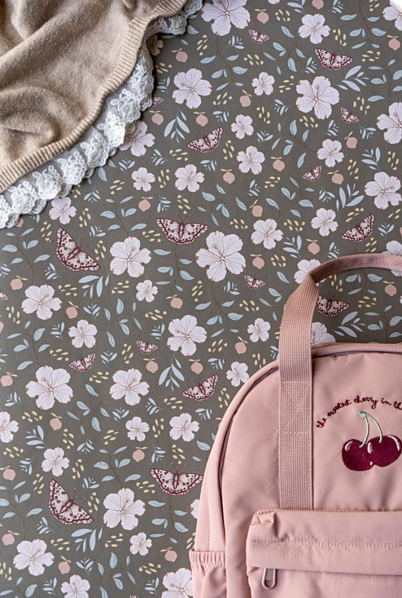 Behang Little Flower Garden-bruin/roze
