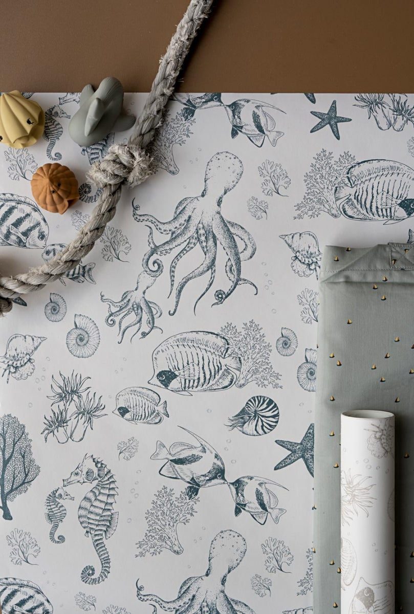 Behang Little Underwater World-blauw