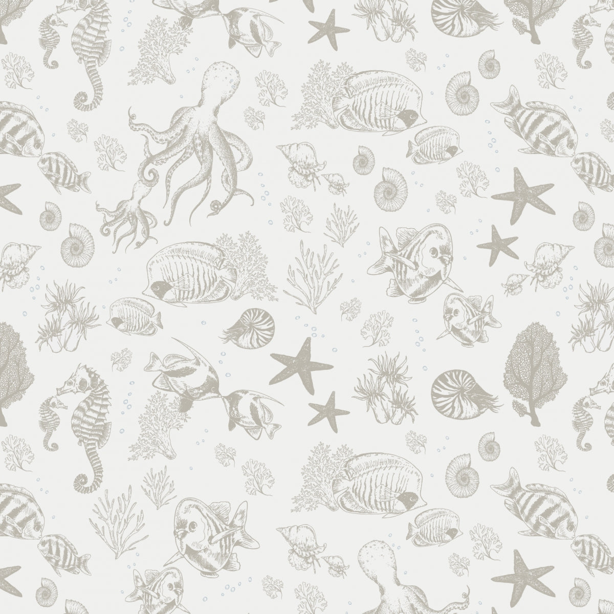 Behang Little Underwater World-bruin