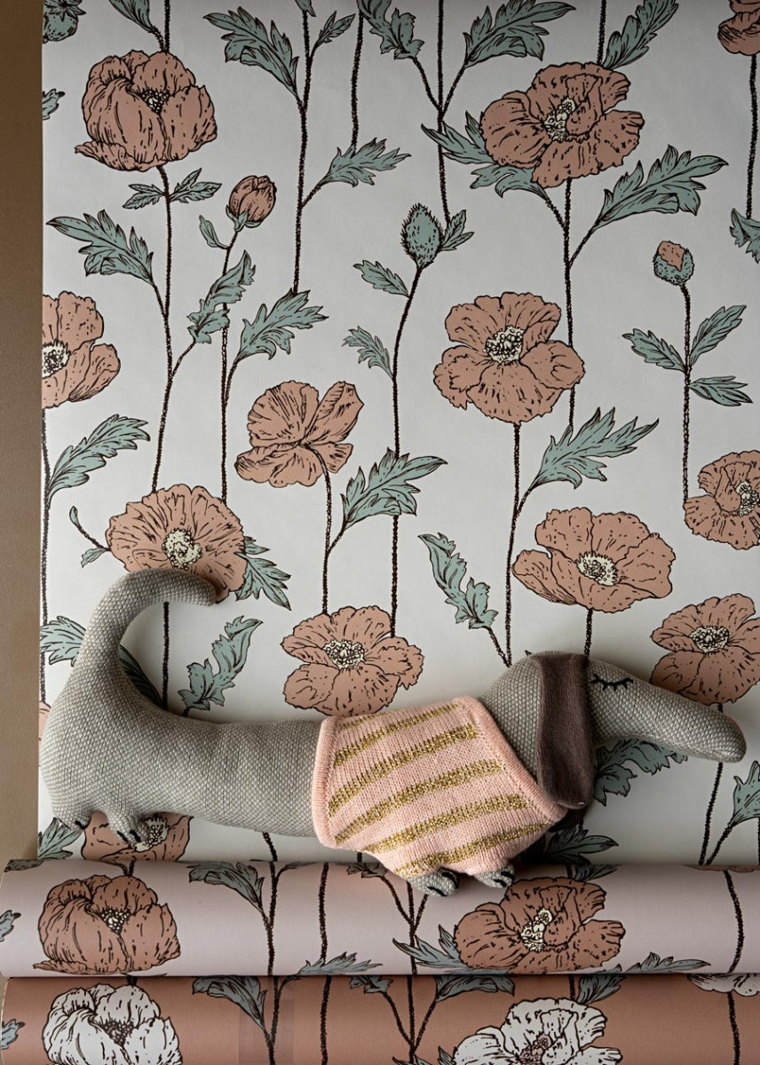 Behang Poppy Amour-zalmroze