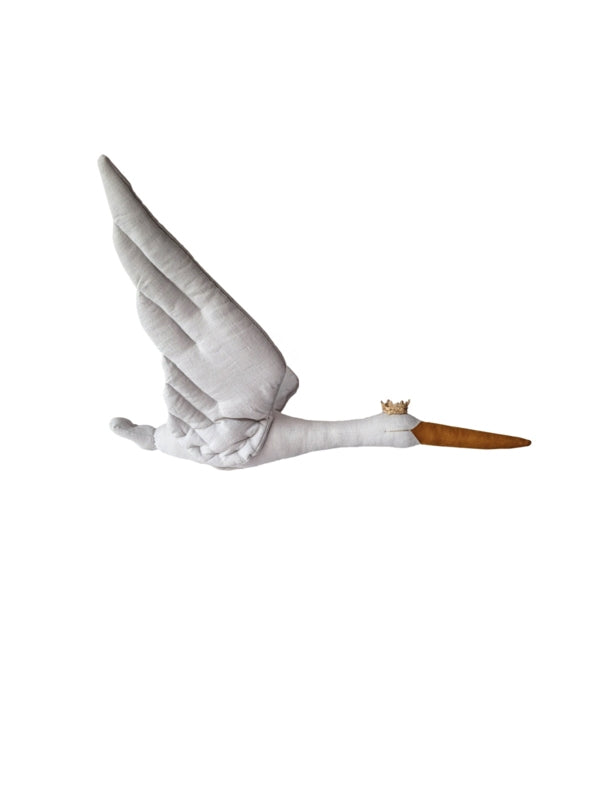 Linnen Ooievaar Pigeon Grey Met Kroon