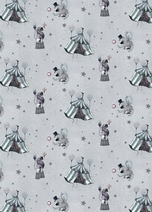 Circus Mighetto Blue Grey Wallpaper