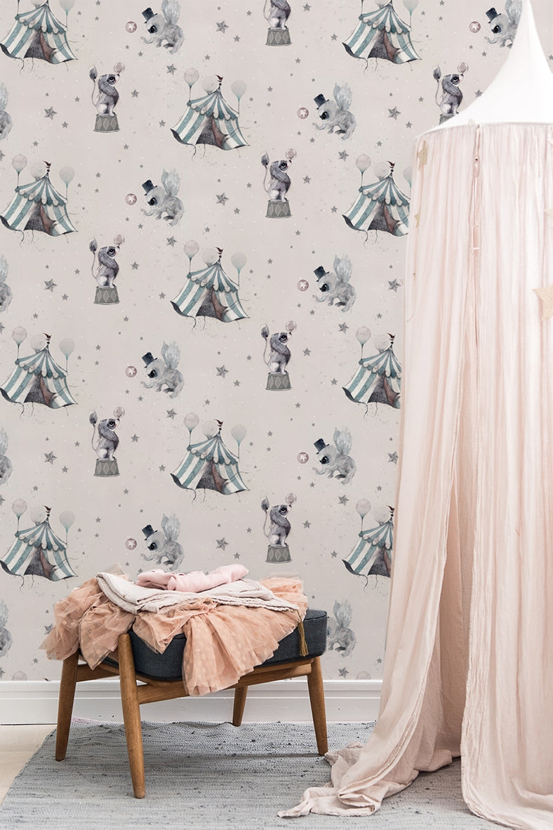 Circus Mighetto Powder Pink Wallpaper