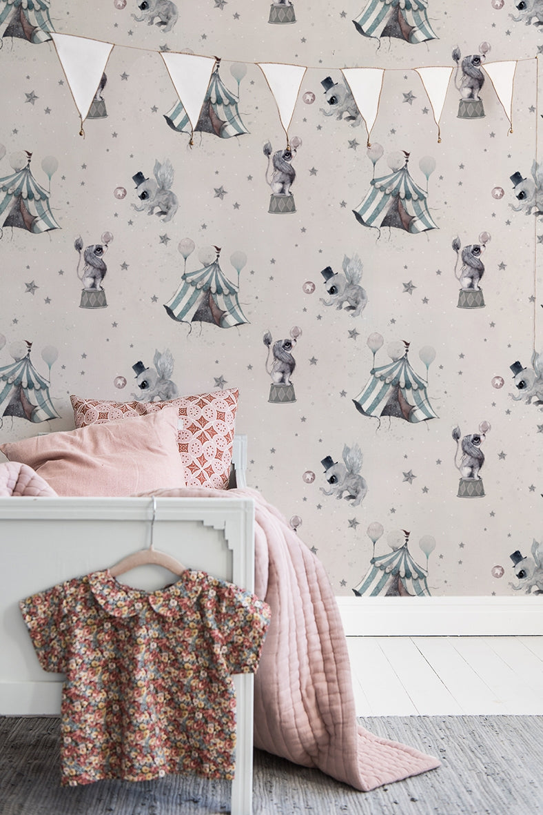 Circus Mighetto Powder Pink Wallpaper