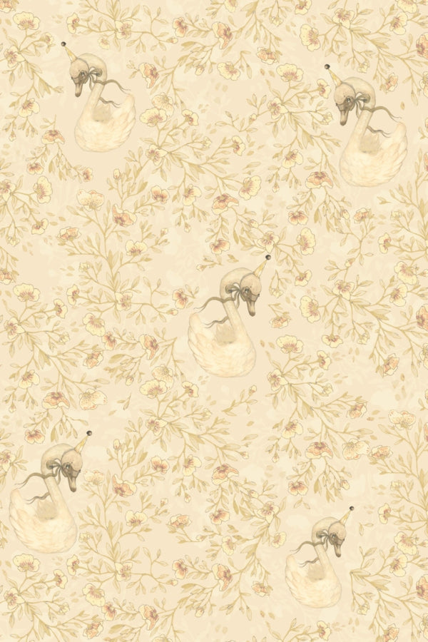 Wallpaper Dear Swan Pale Yellow