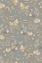 Wallpaper Flower Forest Dove Blue