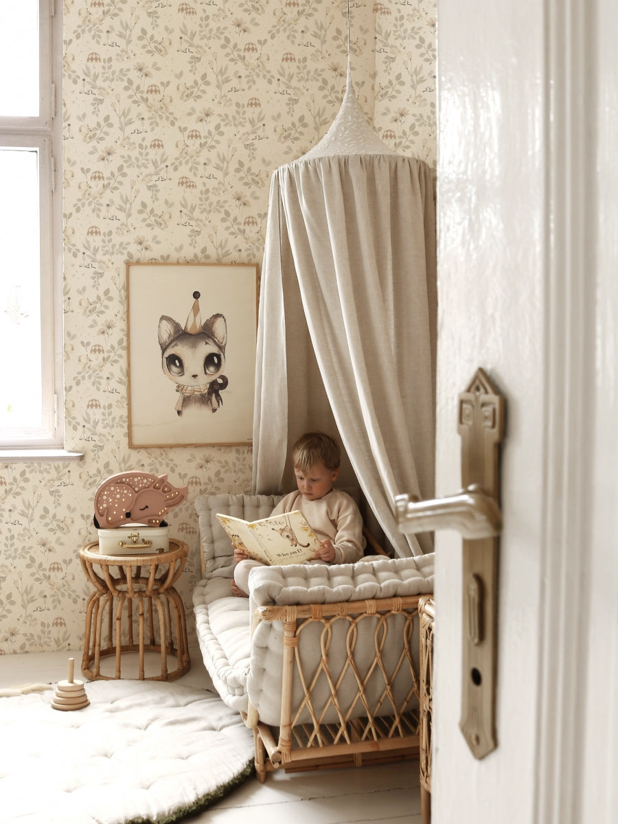 Wallpaper Flower Forest Off White