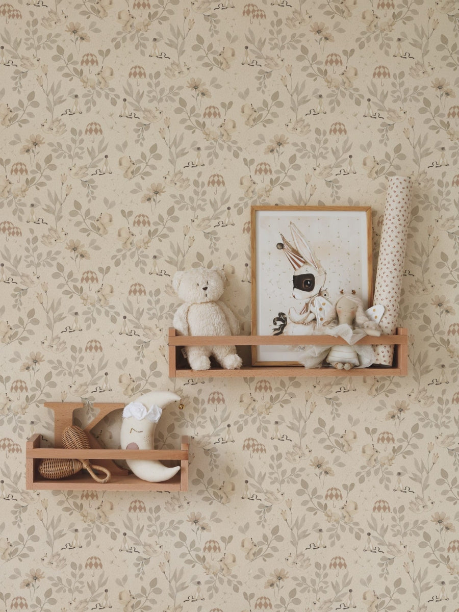 Wallpaper Flower Forest Off White