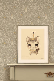 Wallpaper Misty Leaf Fauna Grey