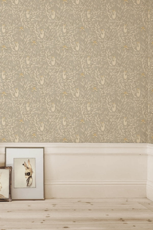 Wallpaper Misty Leaf Fauna Grey