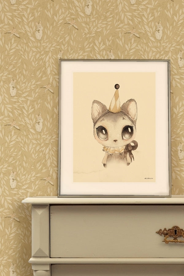 Wallpaper Misty Leaf Fauna Mustard