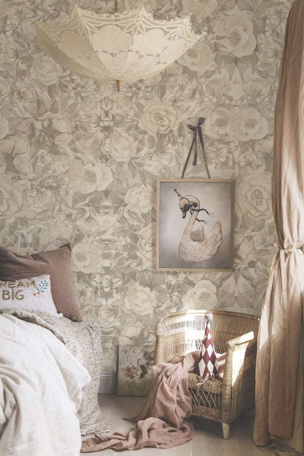 Wallpaper Poppies For Marlene Soft Creme