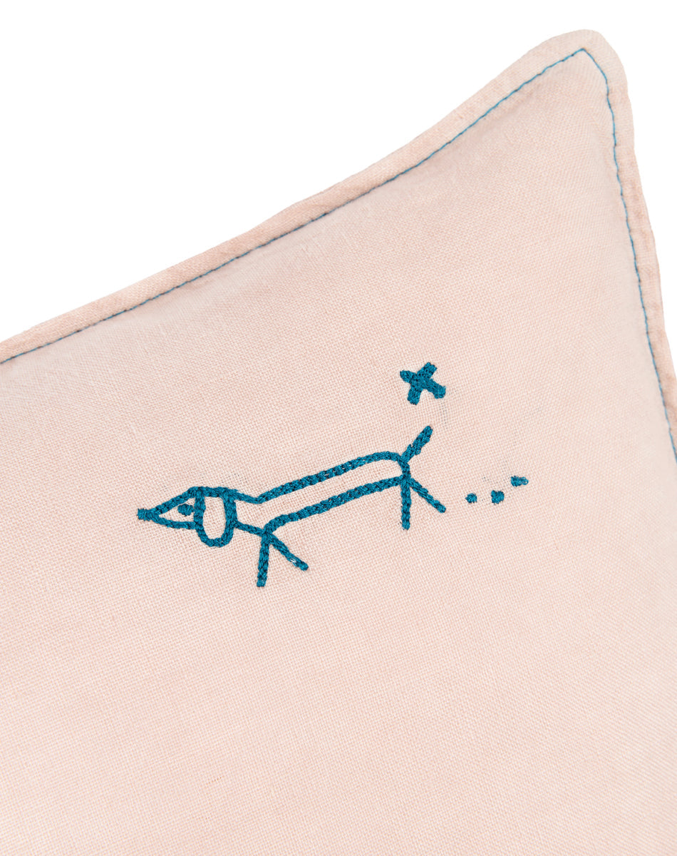 Rectang Cushion French Linen Mauve Pink