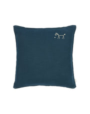 Square Cushion French Linen Deep Blue