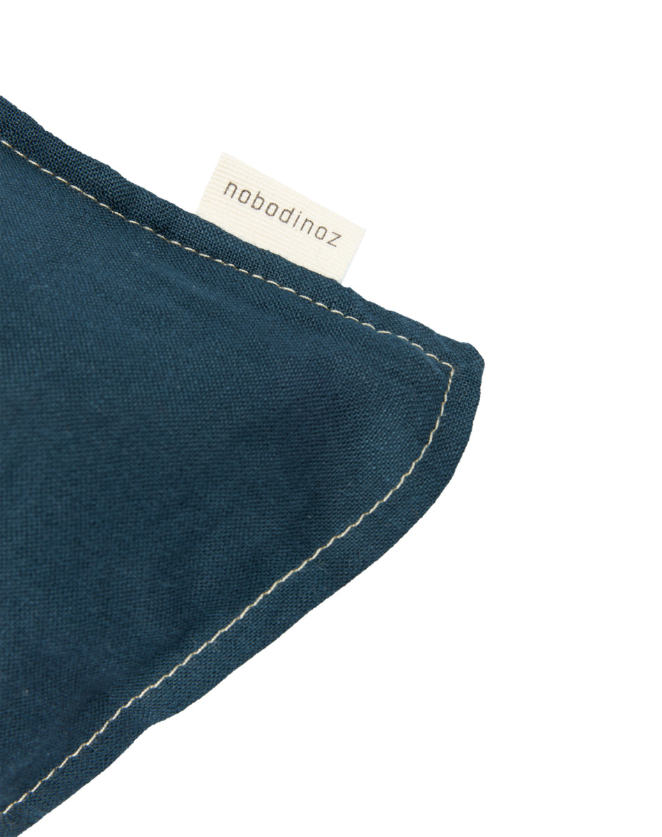 Square Cushion French Linen Deep Blue