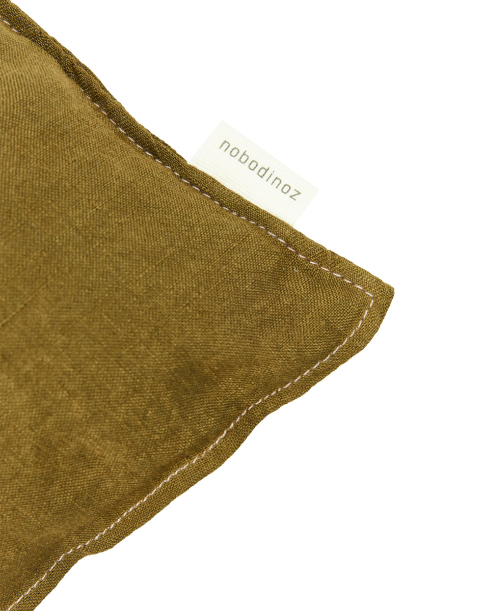 Square Cushion French Linen Moss Green