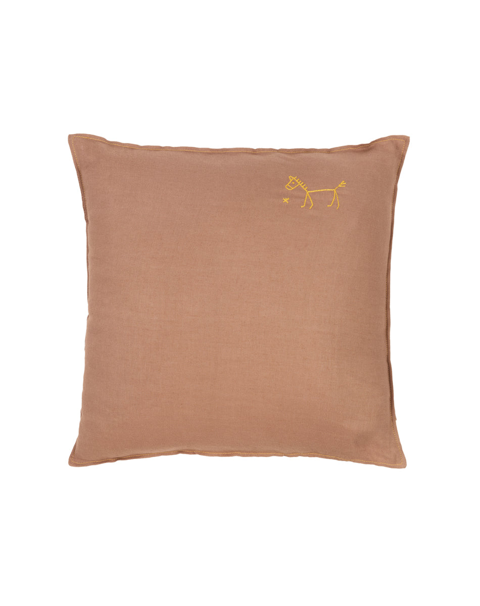 Square Cushion French Linen Noisette