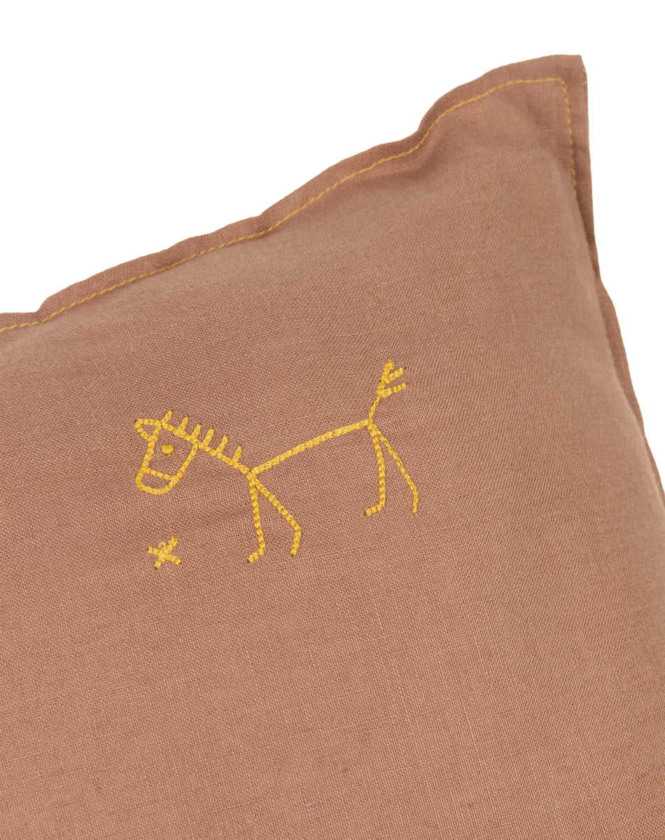 Square Cushion French Linen Noisette