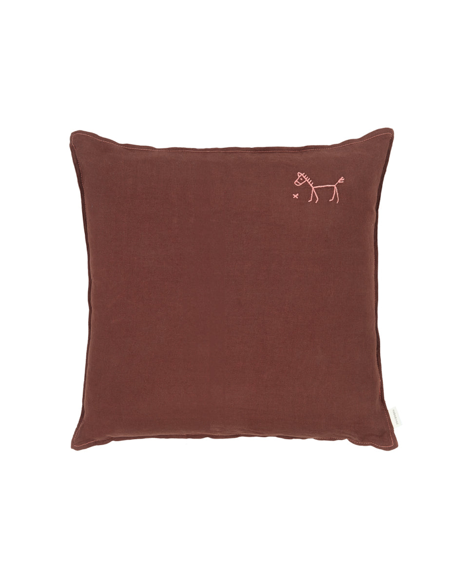 Square Cushion French Linen Prune
