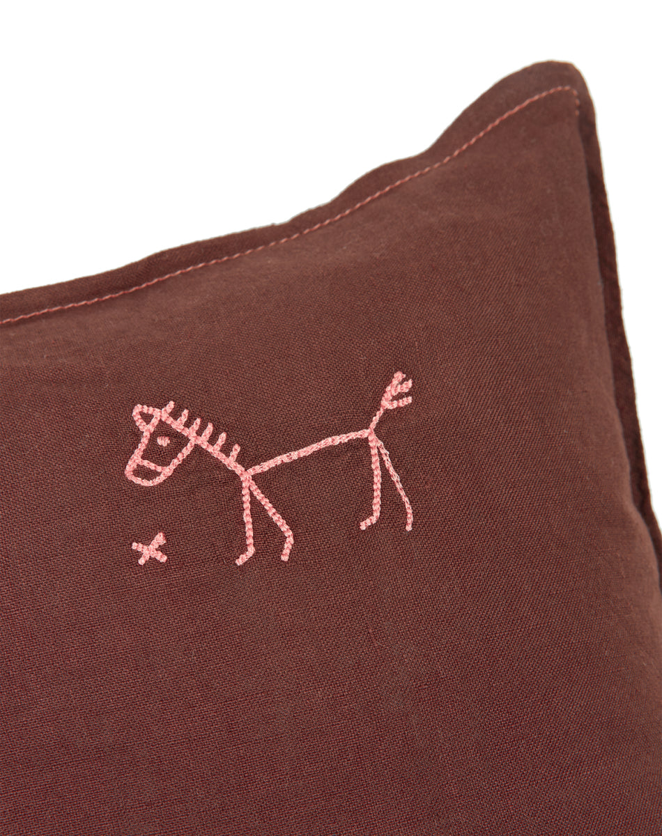 Square Cushion French Linen Prune
