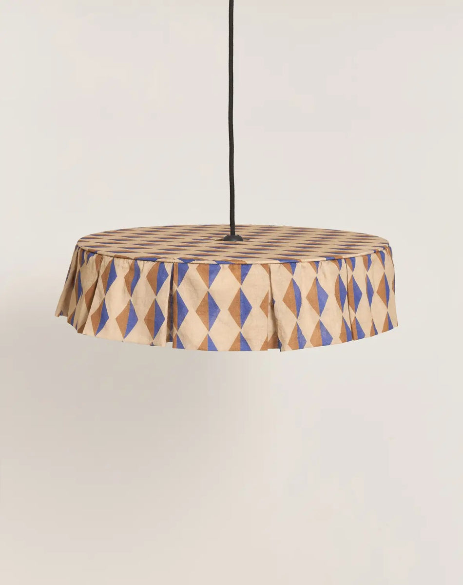 Vibes Lampshade Brown Blue Harlequin