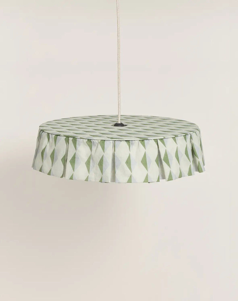 Vibes Lampshade Green Blue Harlequin