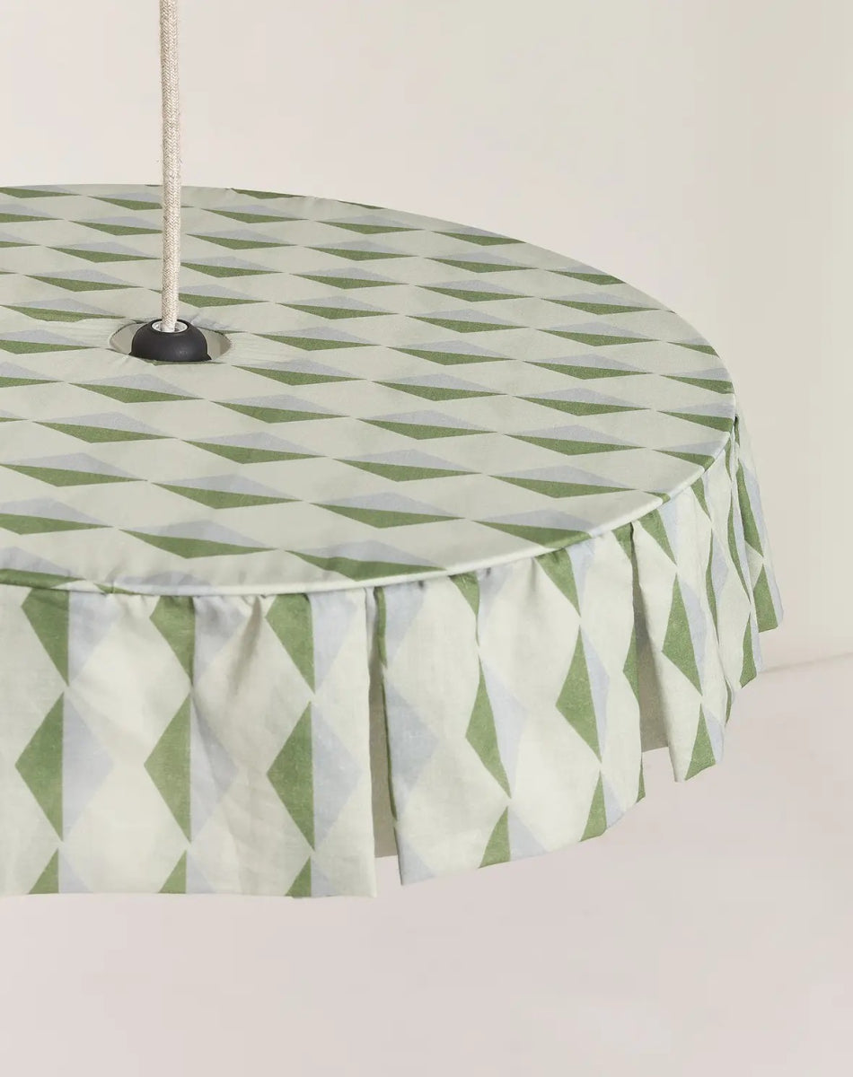 Vibes Lampshade Green Blue Harlequin