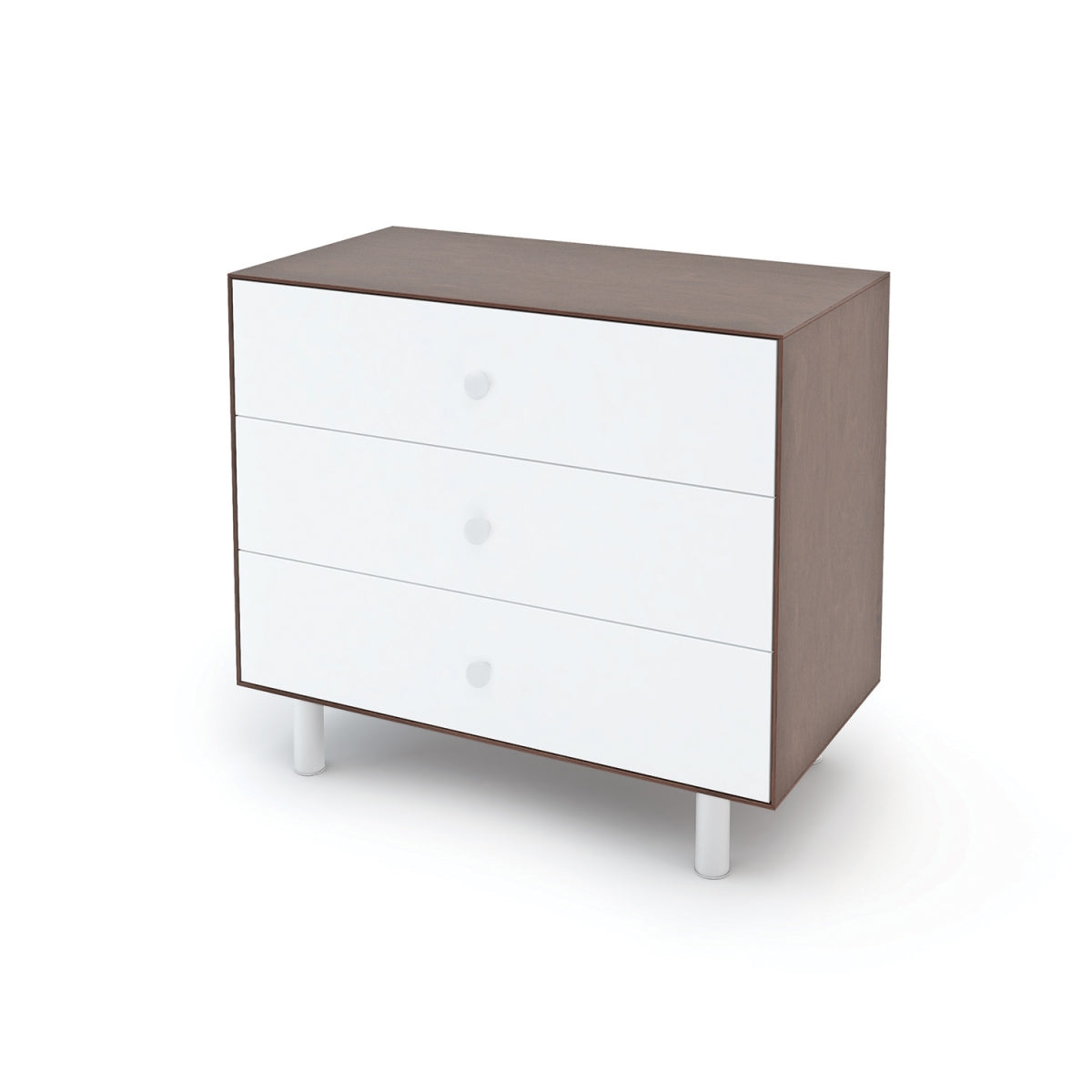 Ladenkast Merlin 3 Laden Kledingkast Wit/walnoot Classic