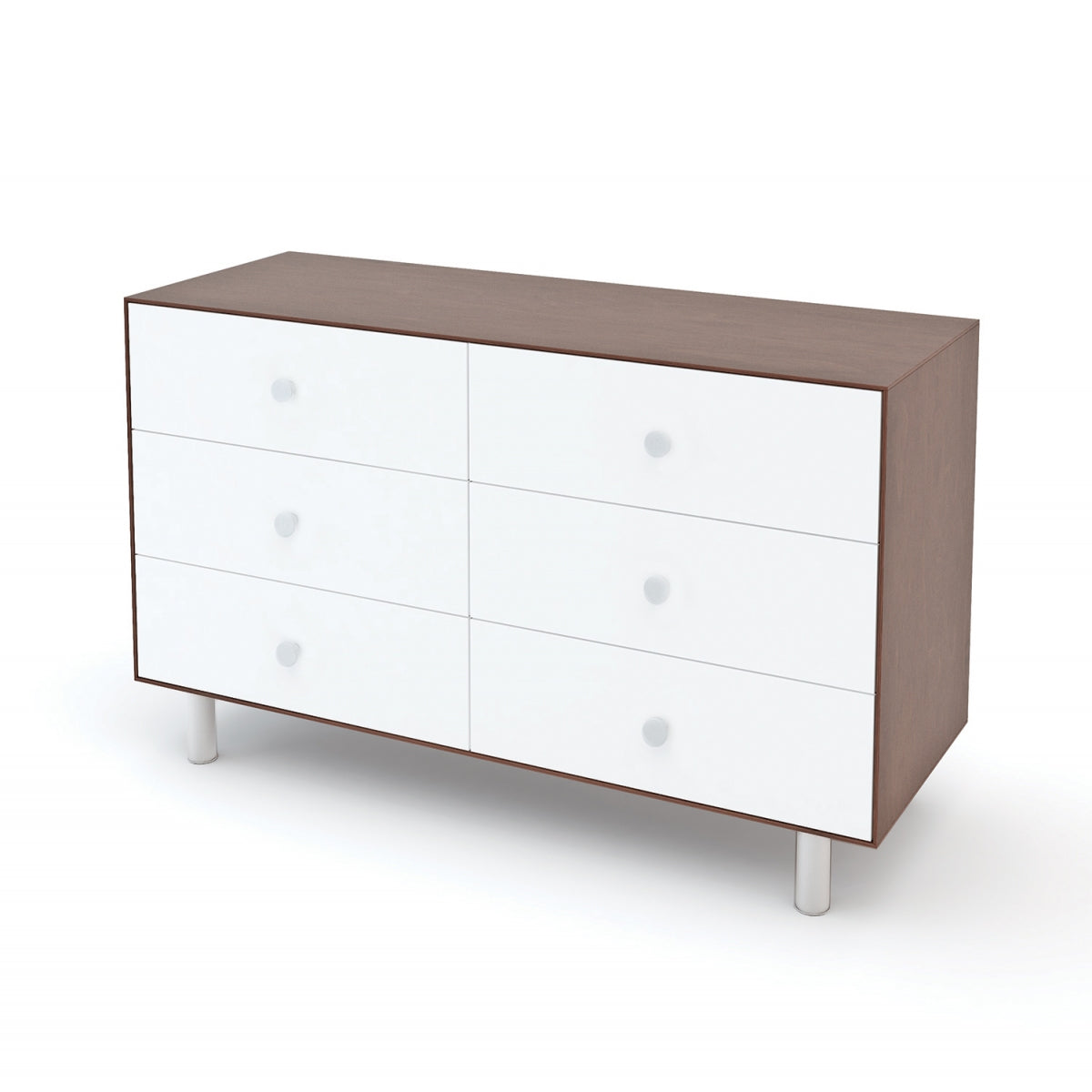 Ladenkast Merlin 6 Laden Wit-walnoot Classic