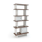 Vertical Mini Library Wit-walnoot