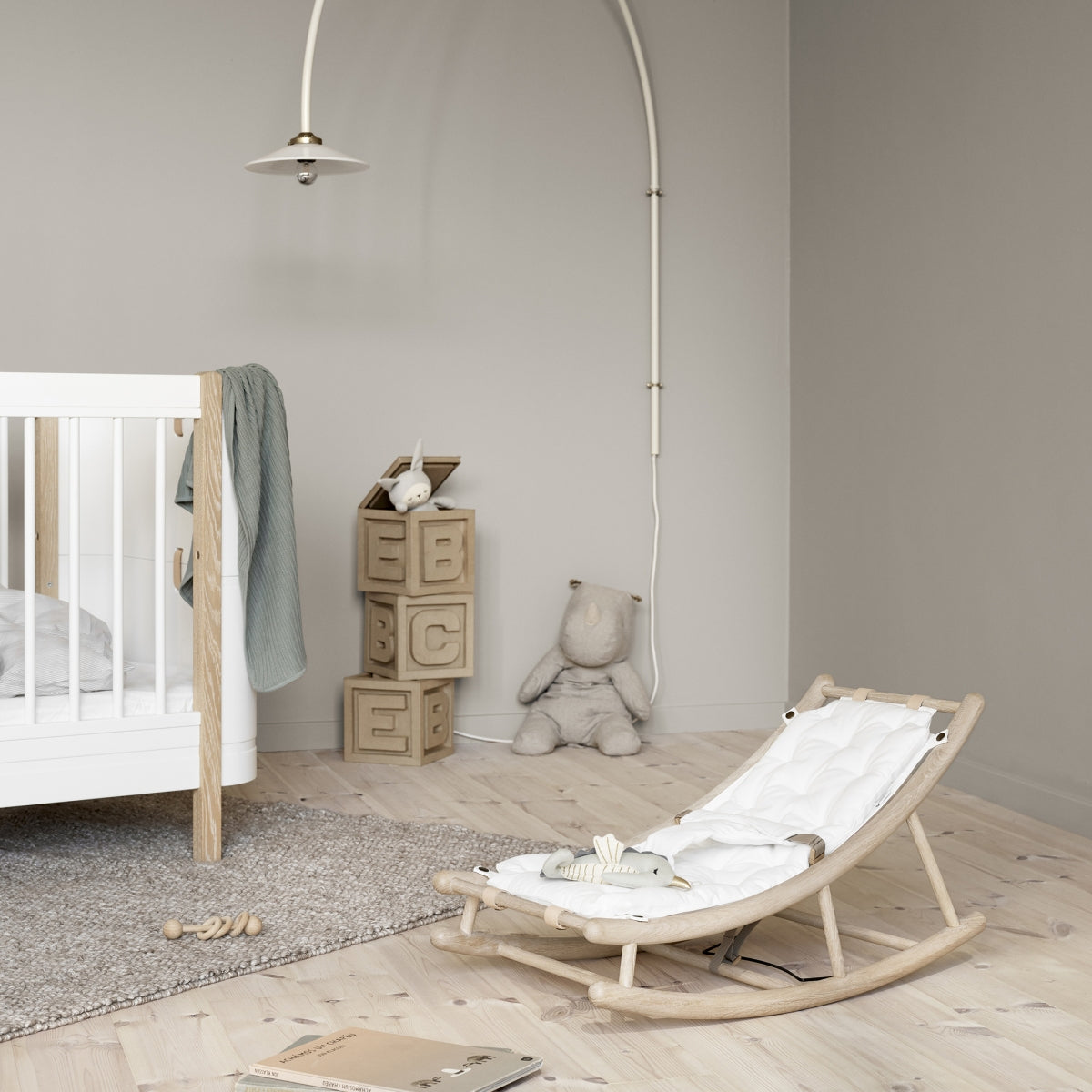 Wood Baby & Toddler Rocker Oak/white