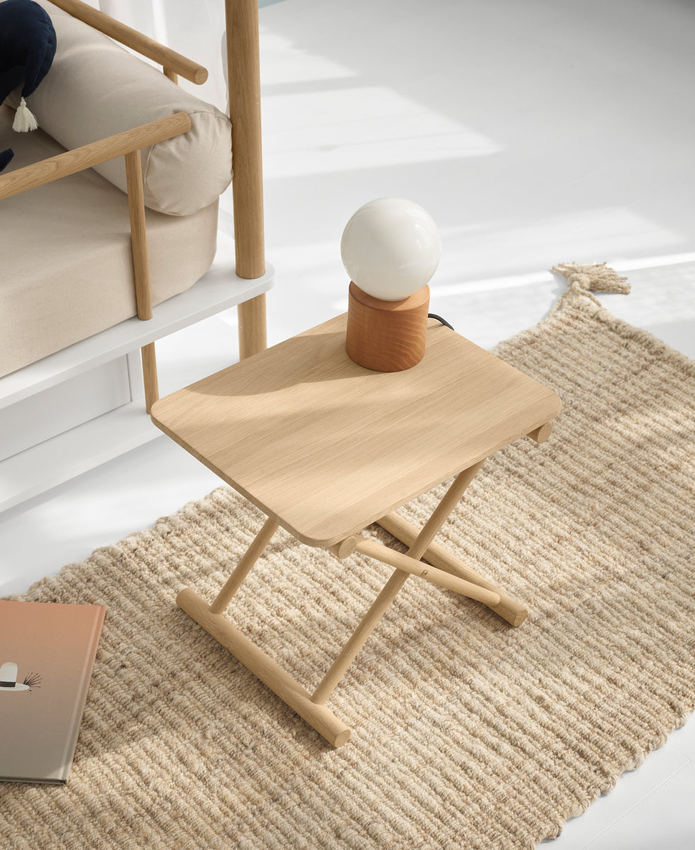 Camp Bed Table Low Oak